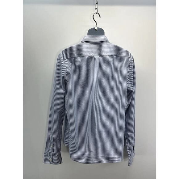 ABERCROMBIE & FITCH Muscle XXL Blue White Striped Long Sleeve Button Down - Picture 5 of 7